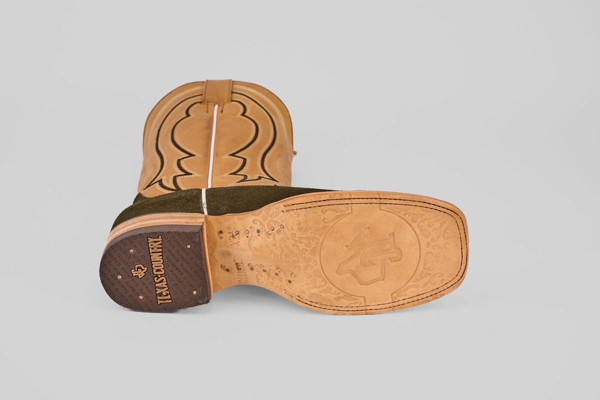 Prime Suede Green Olive - Square Toe - Gomez Western Wear
