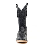 Rhodes Caiman Belly Boots - Black - Cutter Toe (LM26) - Gomez Western Wear