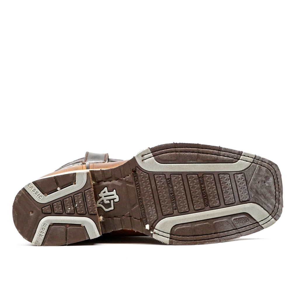Rustic Honey Leather Boots (Youth) - Slip-Resistant Sole - Rodeo Toe (E28) - Gomez Western Wear