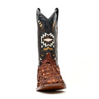 Shedron Pirarucu Fish Patchwork Boots (Youth) - Square Toe (R003) - Gomez Western Wear