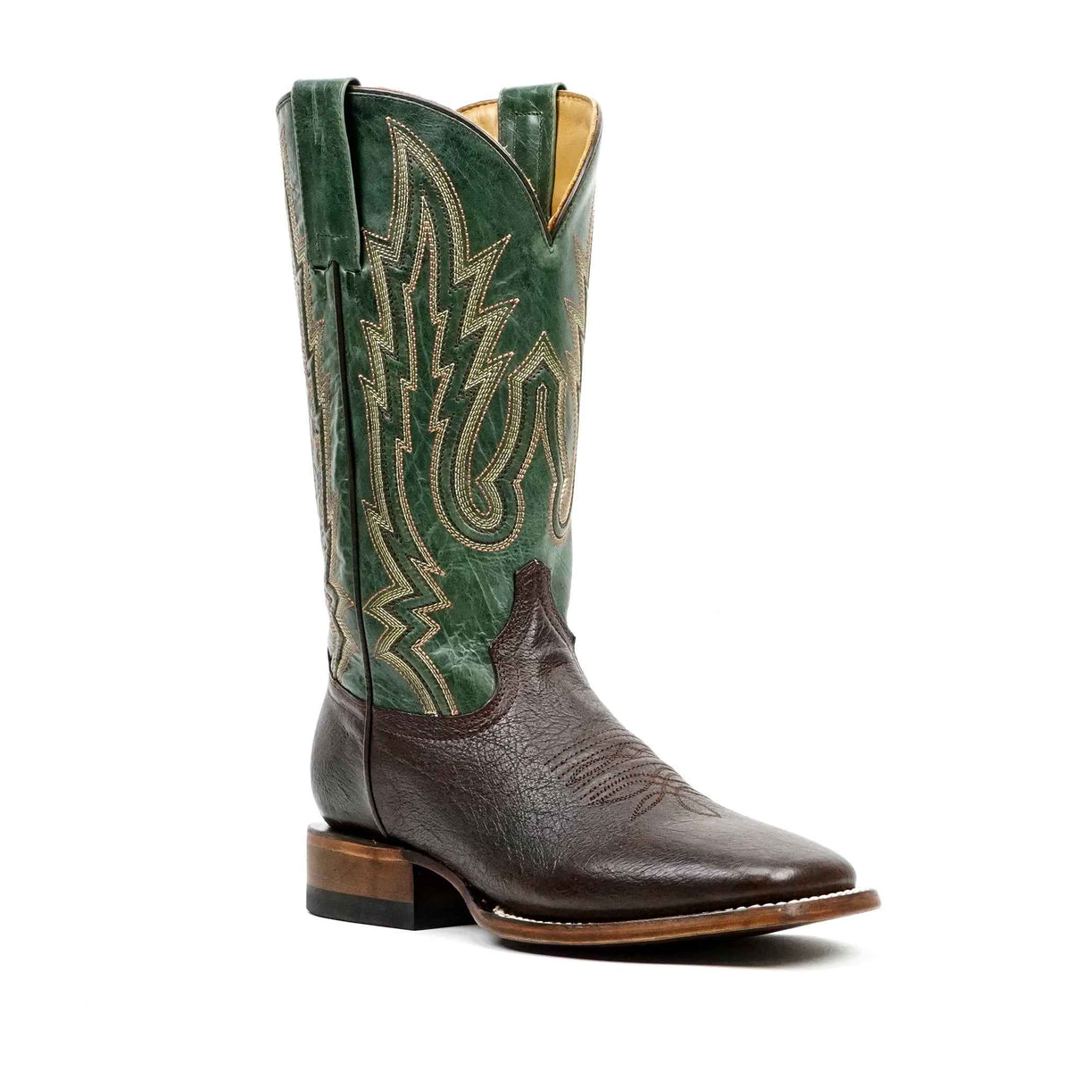 Shrunken Calf Cowboy Boots - Chocolate - Square Toe (TS083) - Gomez Western Wear