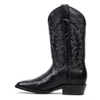 Tanner Python Boots - Glossy Black - Cutter Toe (PN26) - Gomez Western Wear