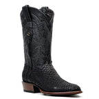 Tanner Python Boots - Matte Black - Roper Toe (PN240) - Gomez Western Wear