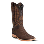 Tanner Python Boots - Matte Brown - Square Toe (PN30) - Gomez Western Wear
