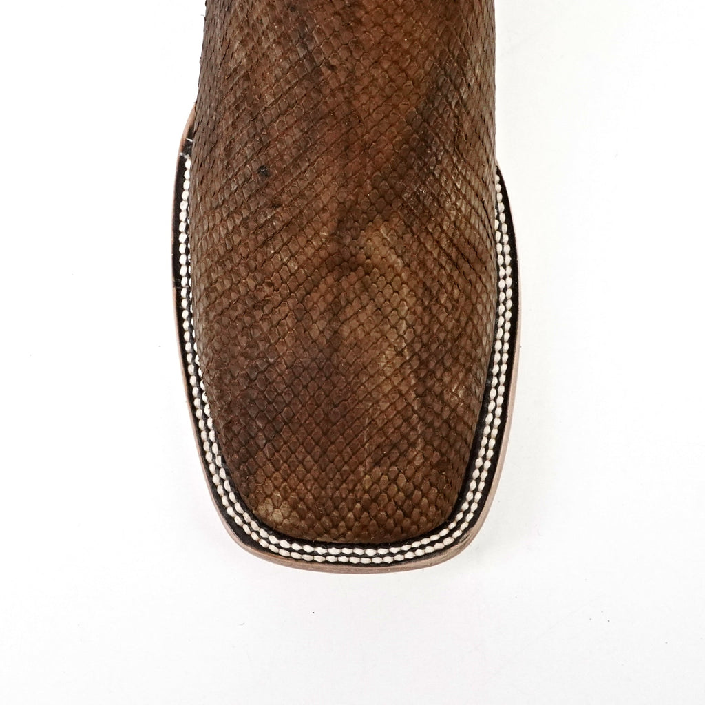 Tanner Python Boots - Tamarind - Square Toe (PN30) - Gomez Western Wear
