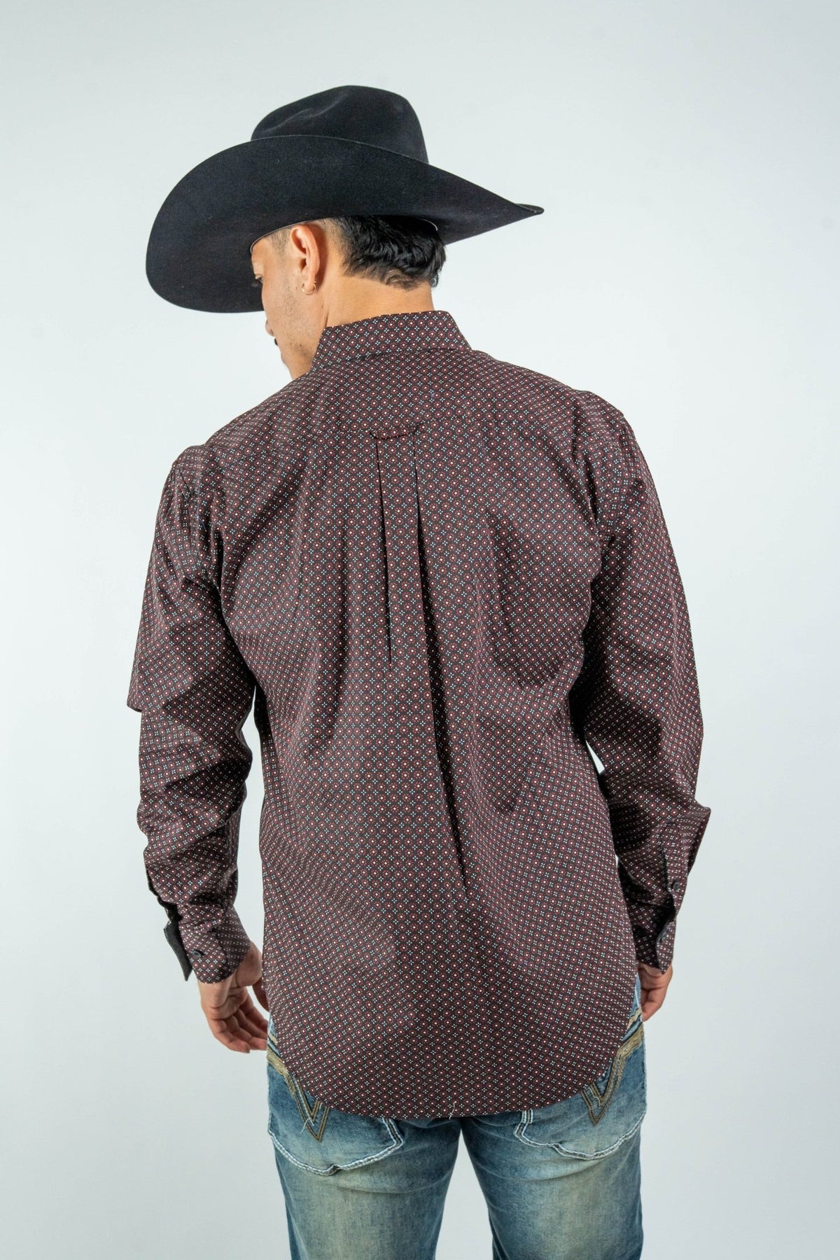 Texas Country - Black Flower Petals Button-Down Long Sleeve Shirt (MOD1085) - Gomez Western Wear