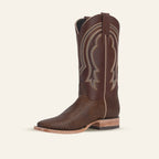 Texas Country Bota Res Hombre Lizard Cowboy Boots - Brown Embossed Leather - Square Toe (E949)