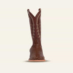 Texas Country Bota Res Hombre Snake Cowboy Boots - Brown Embossed Leather - Square Toe (E948)