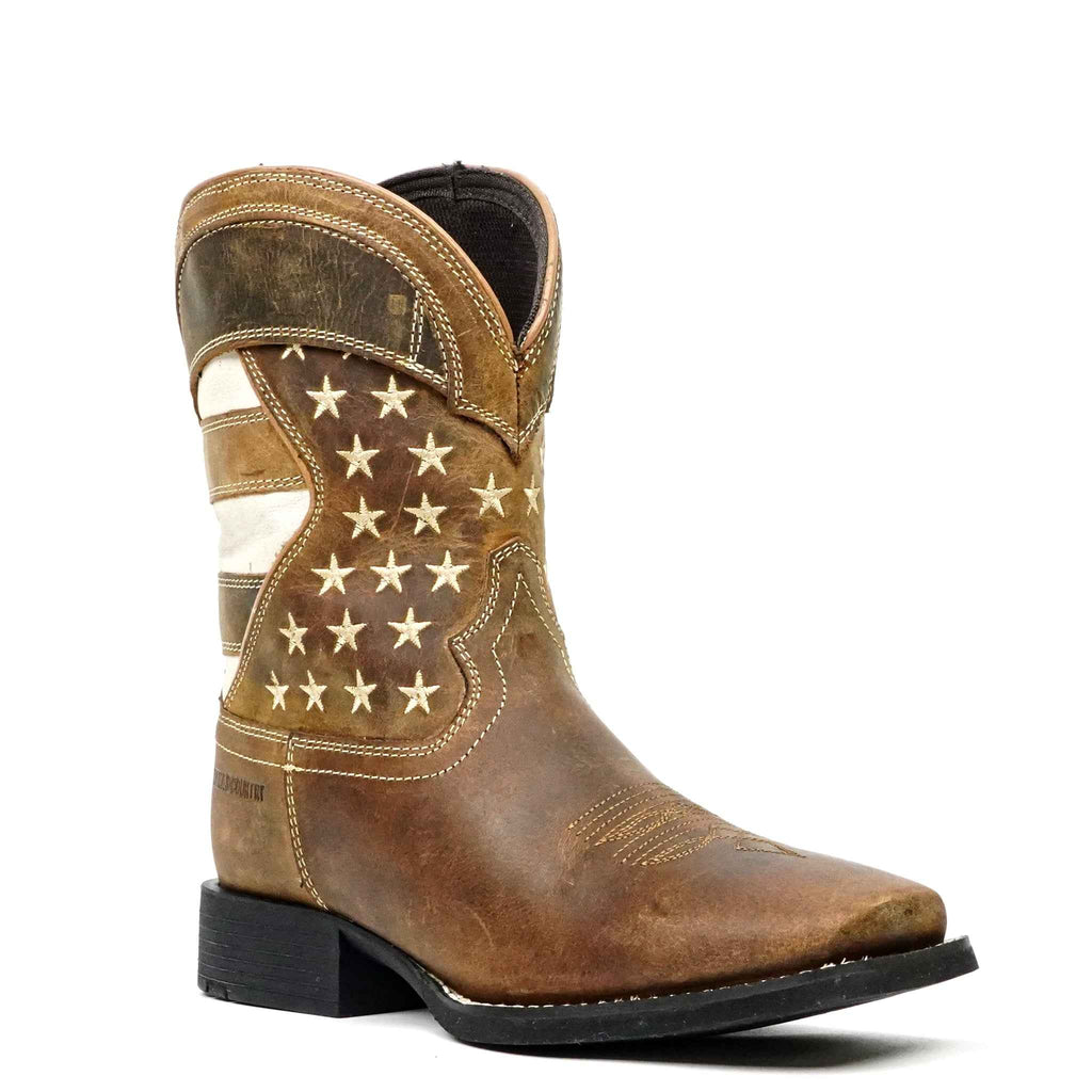 Texas Country Distressed Tan Boots - Slip-Resistant Sole - Square Toe (TCK001) - Gomez Western Wear