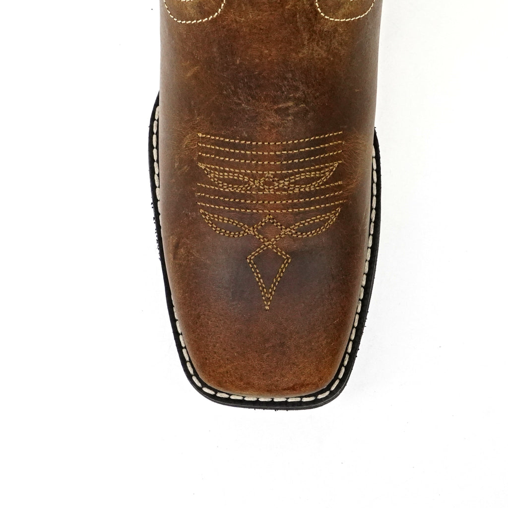 Texas Country Distressed Tan Boots - Slip-Resistant Sole - Square Toe (TCK001) - Gomez Western Wear