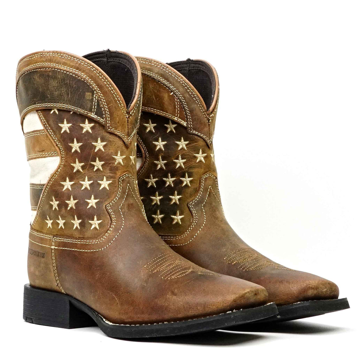 Texas Country Distressed Tan Boots - Slip-Resistant Sole - Square Toe (TCK001) - Gomez Western Wear
