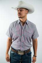 Texas Country - Geometric Black/Red Pearl Snap Short Sleeve Shirt (RT101ST #1104) - Gomez Western Wear