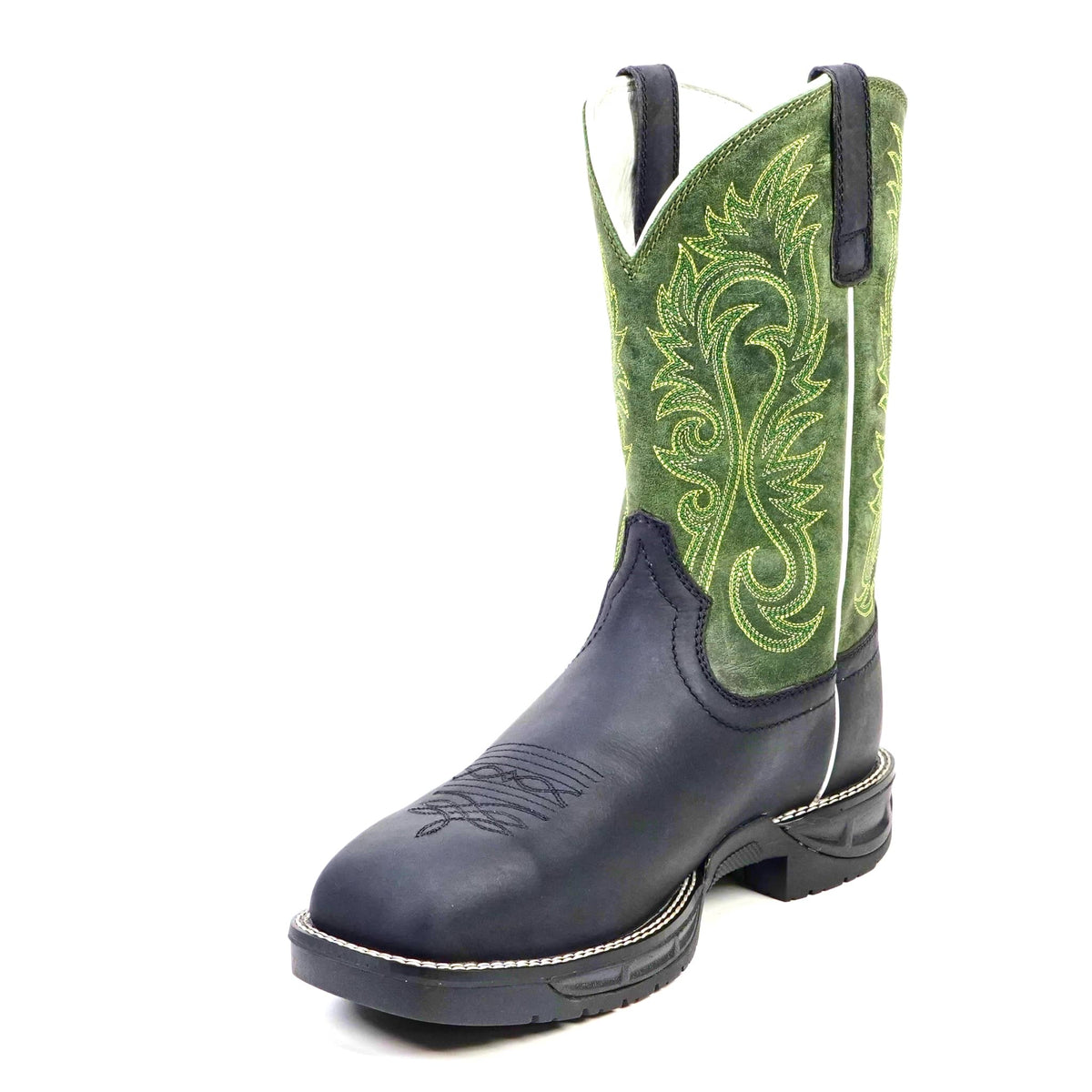 Texas Country - Green & Black Work Boots - Composite Toe (TC008) - Gomez Western Wear