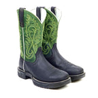 Texas Country - Green & Black Work Boots - Soft Toe (TC008) - Gomez Western Wear