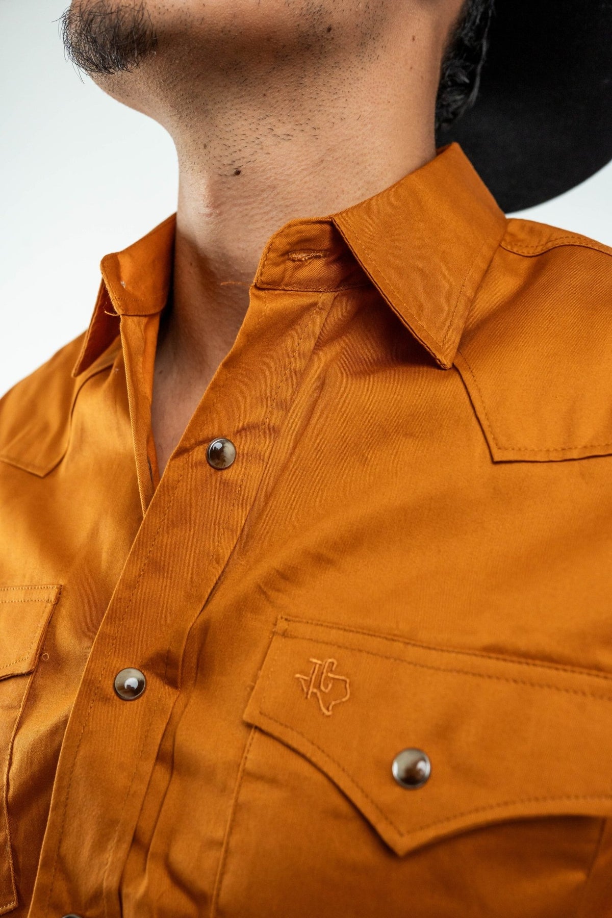 Texas Country - Solid Orange Pearl Snap Long-Sleeve Shirt (AC108L/T) - Gomez Western Wear