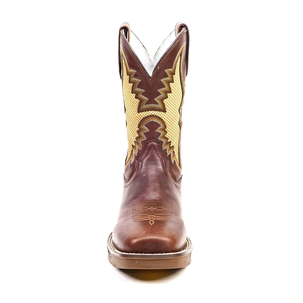 Texas Country - Thunder Chestnut Work Boots - Soft Toe (TC006) - Gomez Western Wear