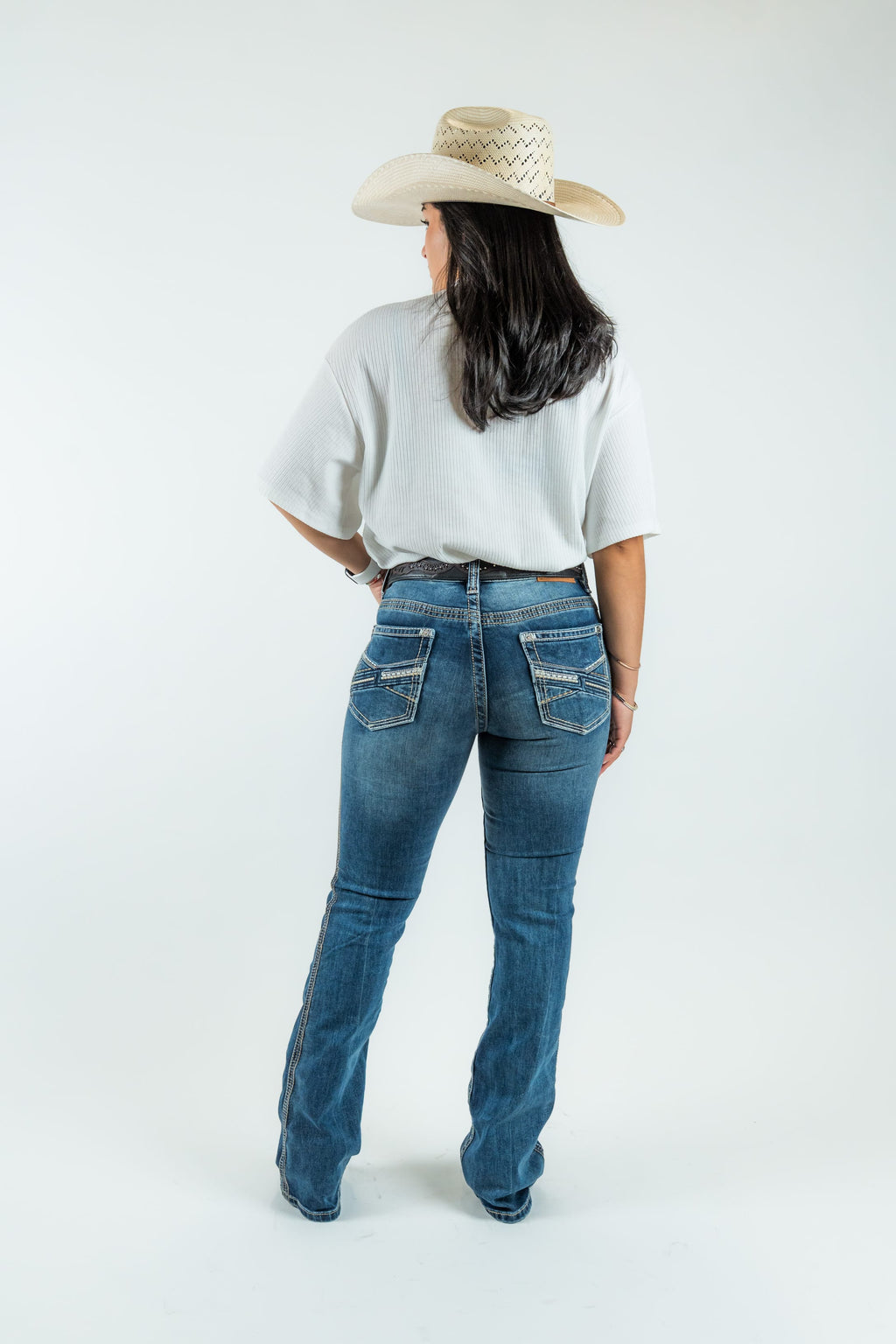 Western Blue Pantalones Women's Boot Cut Denim Jeans (W243-PB33)